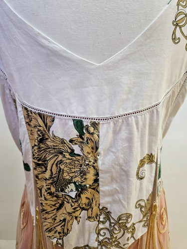 Vintage RARE NATAYA White Red Floral Printed Layered Dress Size M L - Picture 9 of 12