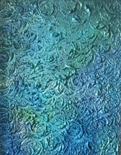 BLUE ROSE Original Abstract Mixed Media Painting 30"x24" Art Julia Garcia