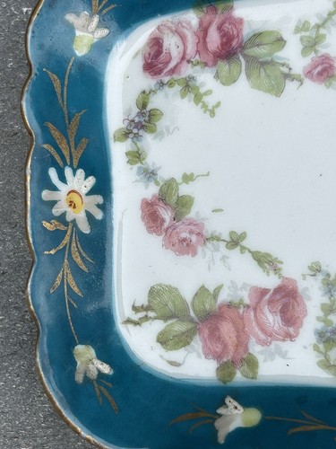 Vintage Limoges France L.R.L. Porcelain Vanity Tray Flowers Roses Fine Artistic - Picture 4 of 9