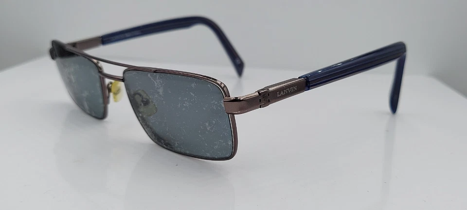 Lanvin LV315 Gunmetal Rectangular Metal Sunglasses France FRAMES ONLY - Image 2 of 4