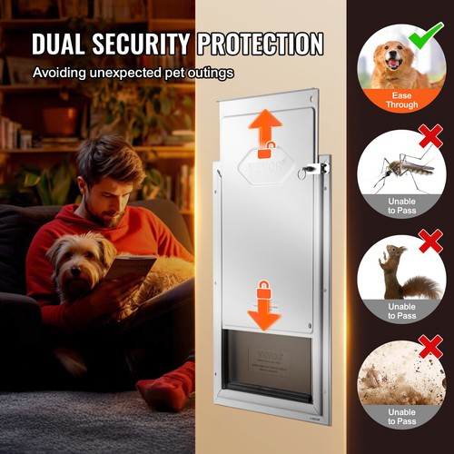 VEVOR Haustierklappe Katzenklappe Hundeklappe Magnetklappensystem Aluminium M - Foto 6 di 12