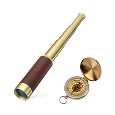 Retro Pirate Telescope Zoomable 25x30 Spyglass Portable Collapsible Handheld ...