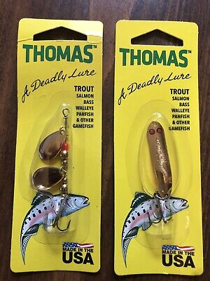 3 Packs Thomas Lures 1//8oz Gold Eel Wiggler