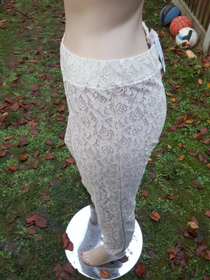 CALZEDONIA Beige Lace Ladies Leggings. Size S / 8-10 RRP £25 | eBay