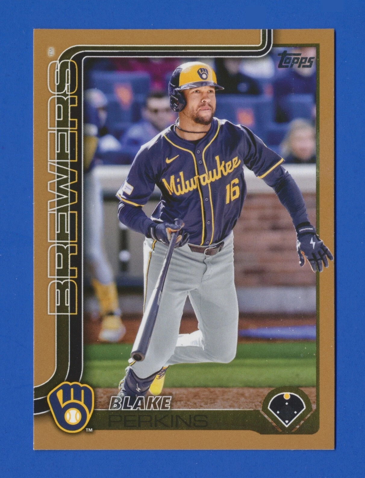 BLAKE PERKINS - 2025 Topps Series 1 - GOLD #715/2025 Card #47 - Brewers