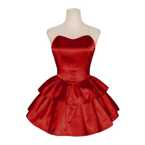 Disfraz de Cosplay Azul Perfecto Mima Rojo Sin Tirantes Tubo Vestido con Diadema - Imagen 5 de 22