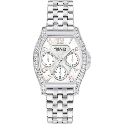 Anne Klein Tonneau Silver Dial Multi-Function Women s Watch - 12/2337MPSV