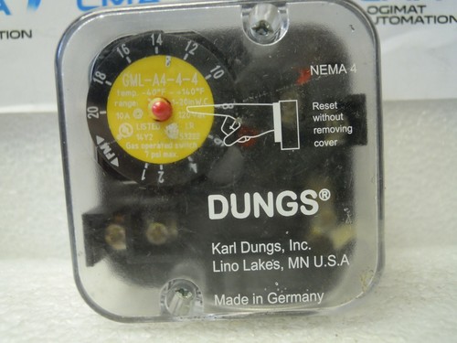 DUNGS GML-A4-4-4 GAS PRESSURE SWITCH 10A 120VAC 7psi - Picture 2 of 3
