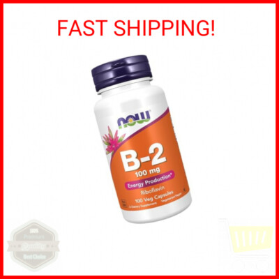 NOW Foods Supplements, Vitamin B-2 (Riboflavin) 100 mg, Energy Production*, 100