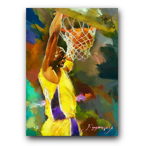 Kobe Bryant #70 Art Card Limited 48/50 Edward Vela Signed (Los Angeles Lakers)