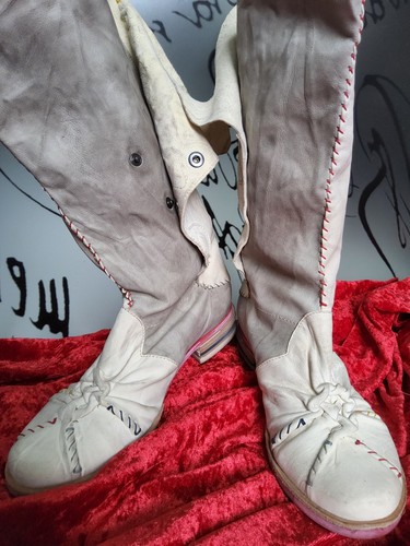 "CHARME" STIEFEL 39 ANTIK-CREME 100% ECHTES LEDER EXTRAVAGANT GESMOKT NEUWERTIG - Bild 15 von 17