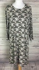 Ann Taylor LOFT Shift Dress Womens XLT Multicolor Floral Stretch 3/4 Sleeve Knit