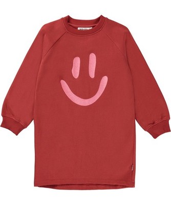 Molo L95525 Girls Red Ochre Carola Long Sleeve Dress Size 7/8 122/128 cm
