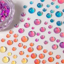 1440PCS 3D Aurora Bubble Beads Nail Charms Mixed Size Bubble Beads Nail Style02
