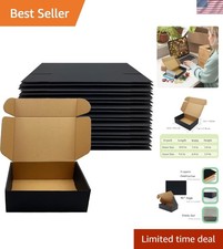 Durable 10x7x3 Corrugated Black Shipping Boxes - 24 Pack for Small Business
