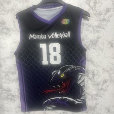 Slunks Boys Mamba Volleyball 18 Black and Purple Jersey, Sz M