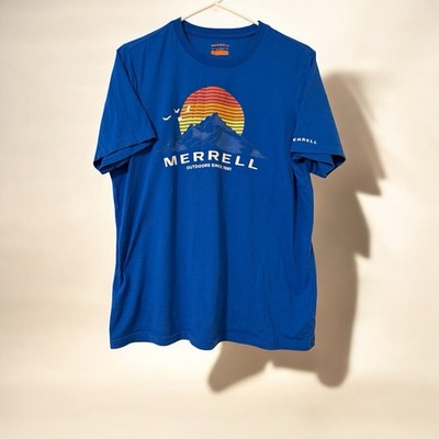 Merrell Lakeside Short Sleeve T-Shirt in blue.  SIZE M