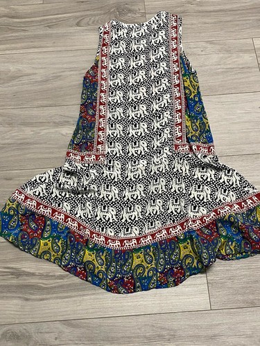 Anthropologie Tolani Silk Dress Sleeveless Paisley Elephant Resort Tunic XS - Picture 5 of 8