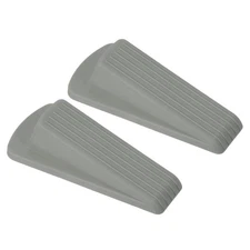 Door Stopper for Bottom of Door, 2 Pcs Stackable Rubber Door Stop Wedge, Gray