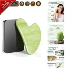 Natural Jade Gua Sha Tool for Facial Therapy - Reduce Puffiness  Sculpt Jawline