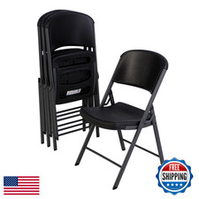 Lifetime 80187 Commercial Grade Folding Chair 4 Pack Black