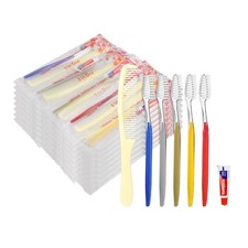 50 Disposable Toothbrushes with Toothpaste and 1 Count Pack of 50 , White