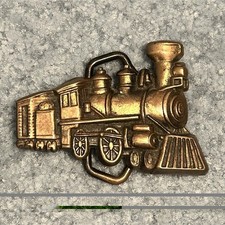 BTS Solid Brass Steam Train Belt Buckle Antique Steam punk Collectible