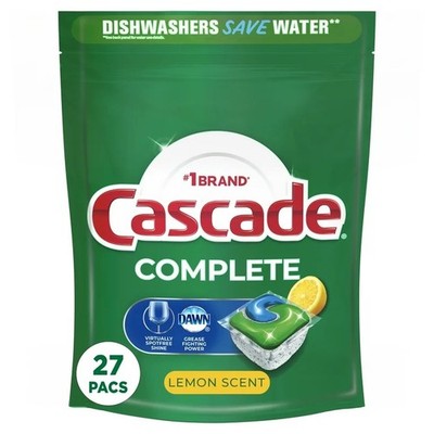 Cascade Complete Dishwasher Detergent Pods Fresh Scent 108 Actionpacks Dawn