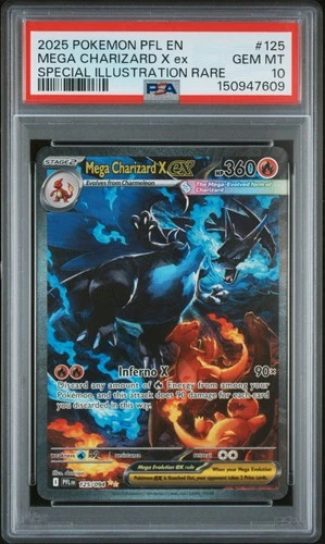 New Listing2025 POKEMON PFL EN-PHANTASMAL FLAMES #125 MEGA CHARIZARD X EX PSA 10