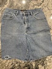 Vintage Y2K Route 66 Relaxed Fit Denim Jean Shorts Size 32 Mens
