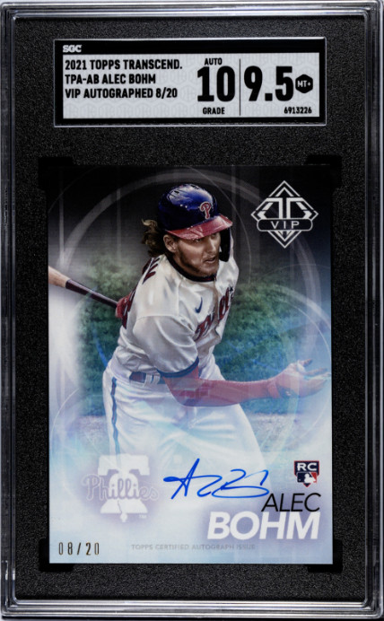 2021 Topps Transcendent VIP Alec Bohm RC AUTO /20 #TPA-AB SGC 9.5