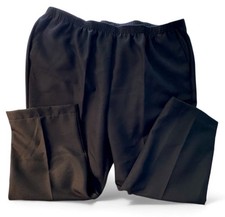 Alfred Dunner Pull-On Dress Pants Women's Plus 22W Black Stretch Elastic Waist