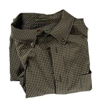 EDDIE BAUER Men's XL TALL Green Wrinkle Resistant Button Front Shirt LS