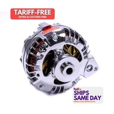 Powermaster 17519, One Chrome Mopar Alternator 95 Amp Sin Fits gle Pulley Perfor