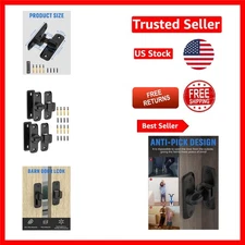 Durable Black Barn Door Lock - Versatile Latch for Home Security, Set of 2