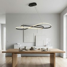 42" LED Chandelier 3CCT Pendant Light Kitchen Island Ceiling Fixture with Remote