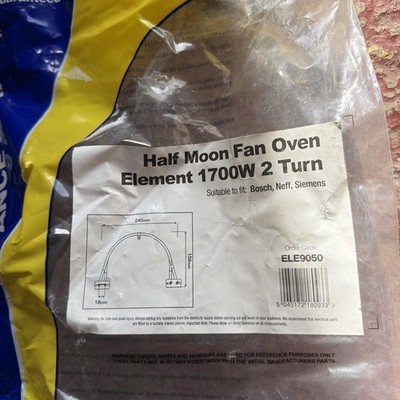 ELECTRUEPART ELE9050 UMLUFTOFENELEMENT 1700W Halbmond Umluft Ofenelement
