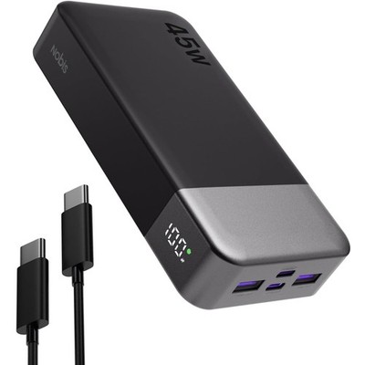 Power Bank 20000mAh 45W Schnellladen Digitalanzeige Schwarz