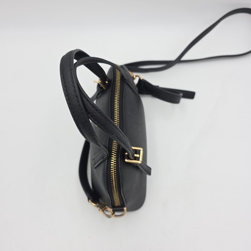 Tory Burch Emerson Dome Satchel Saffiano Leather Crossbody Bag Black EUC - Picture 5 of 13