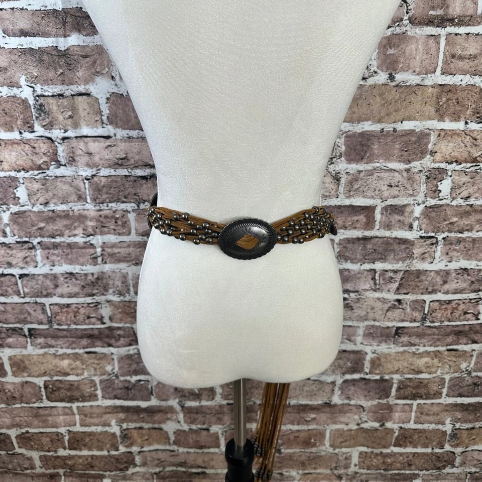 Cinturón de corbata Idyllwind de cuero genuino con cuentas L/XL estilo boho con flecos occidentales Foto 4 de 4