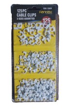 125 Pc Assorted Cable Clips White 60x6 mm 40x8 mm 25x10 mm Wire Wall Nail Holder