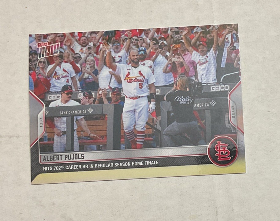 2022 Topps Now Albert Pujols #998 Home Run #702 Final Home Game