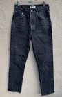 AGOLDE Jeans Womens 25 Black Denim Riley High Rise Straight Crop Button Fly — photo 1