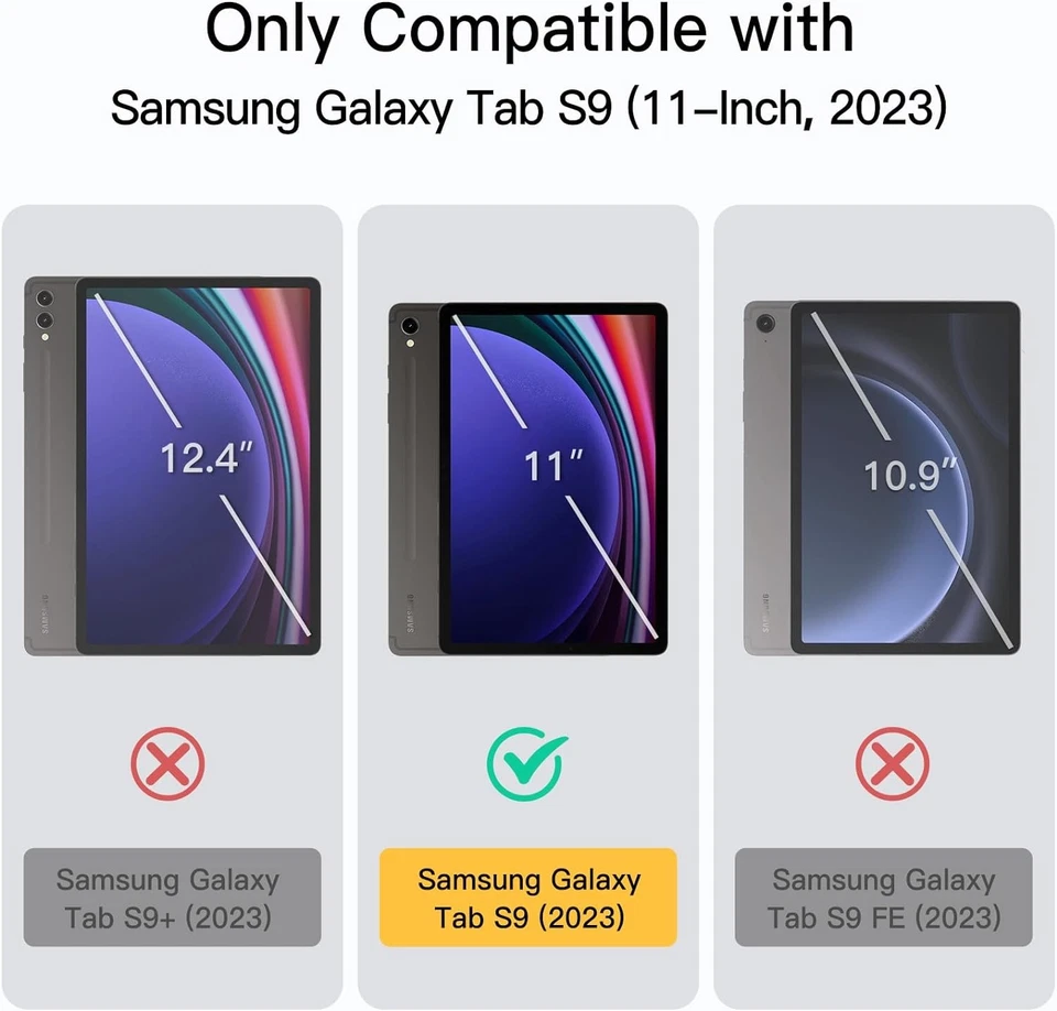 JETech Case for Samsung Galaxy Tab S9 11-Inch, Translucent Back Black  - Image 2 of 4