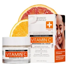 Advanced Clinicals Brightening Vitamin C Face Cream Gel With Niacinamide + Hyalu