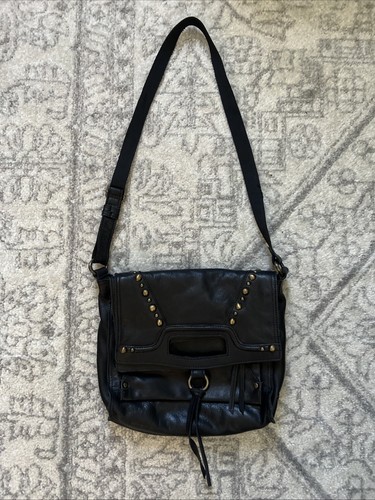 Bandolera Lucky Brand Abbey de cuero negro con tachuelas - Imagen 1 de 9