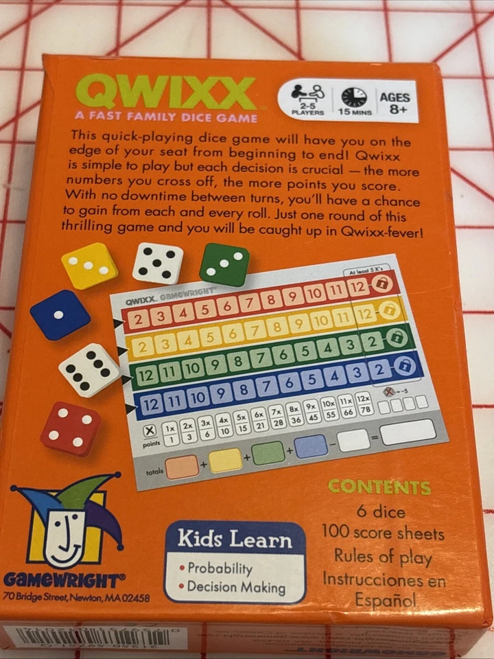 Qwixx A Fast Family Dice Game, Brand New Sealed Box 2020, Mensa Select Winner - Image 2 of 2
