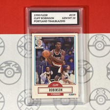 Graded 10 1990 Fleer Cliff Robinson Card 159 MINT Portland Trailblazers GEM MINT