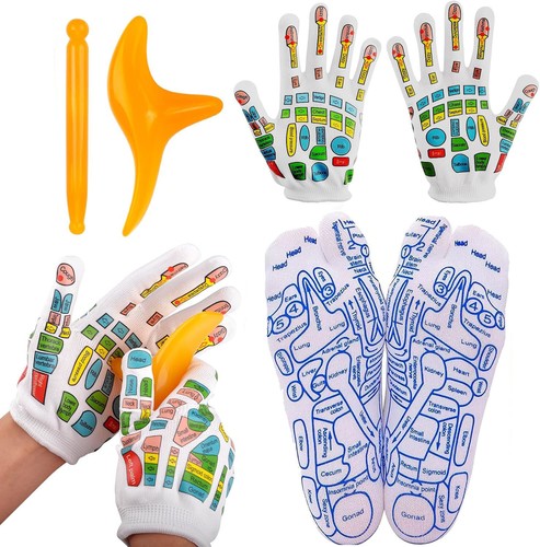 Reflexology Socks W Trigger Point Massage Tool Foot Massage Sock gloves - Picture 16 of 18