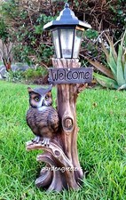 OWL WITH SOLAR LIGHT STATUE SOLAR OWL Statue FIGURINE